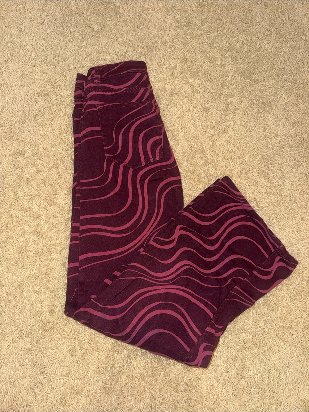 H&M Wavy Pattern Purple Jeans